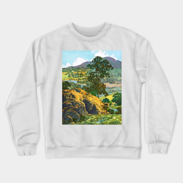 Maxfield Parrish New Hampshire Hills Art Print 1932 American Painter Crewneck Sweatshirt by ZiggyPrint